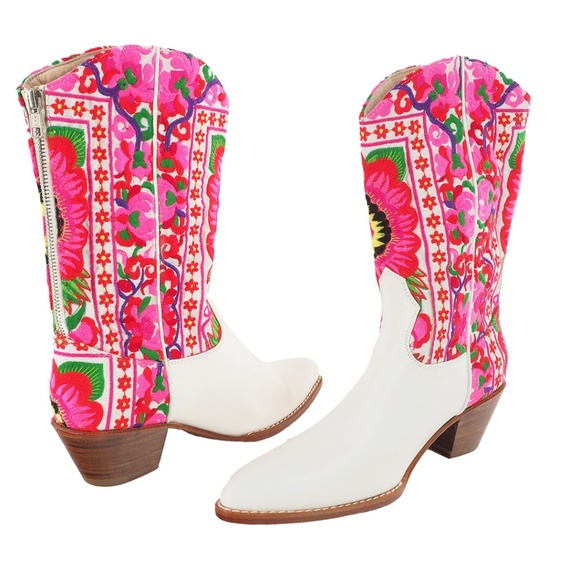 MOMO New York X Free People Shoes - MOMO New York Selina Embroidered Western Cowboy Boots X Free People